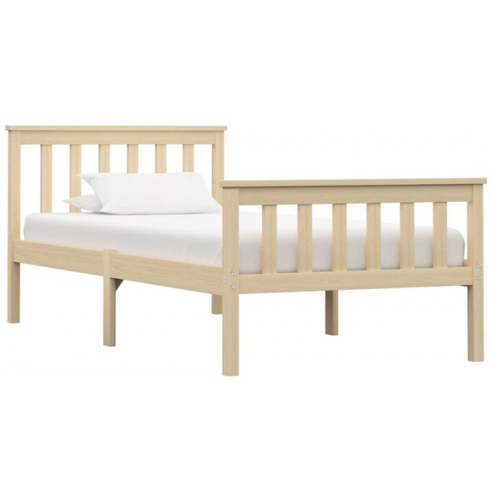 Estructura de cama de madera maciza de pino clara 100x200 cm VidaXL