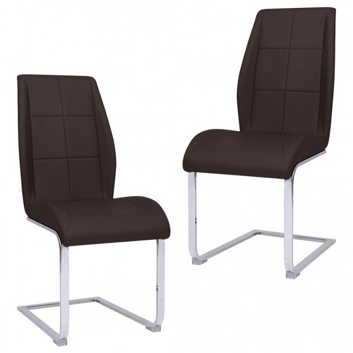Pack de sillas de comedor respaldo ergonómico de color marrón VidaXL