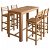 Mesa alta com 4 cadeiras madeira de acácia Vida XL