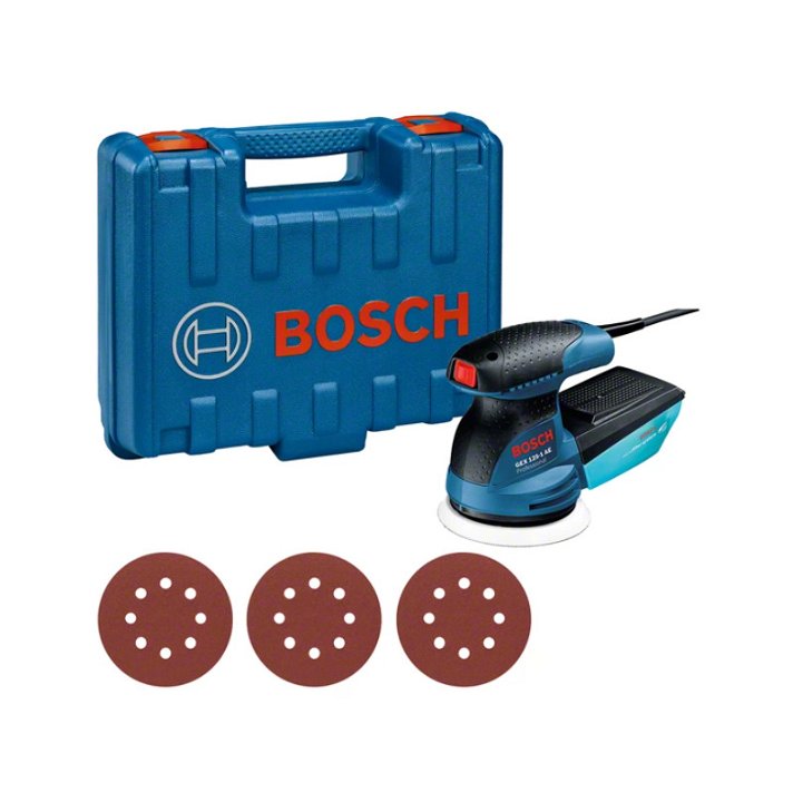 Lixadora excêntrica 250 W GEX 125-1 AE com maleta e folhas de lixa C470 Professional Bosch