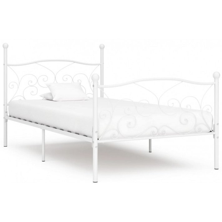Estructura de cama con somier metal blanco VidaXL