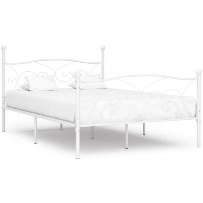 Estructura de cama con somier de metal blanco VidaXL