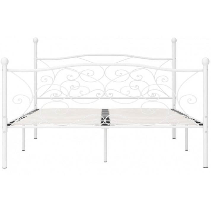 Estructura cama con somier de metal blanco VidaXL