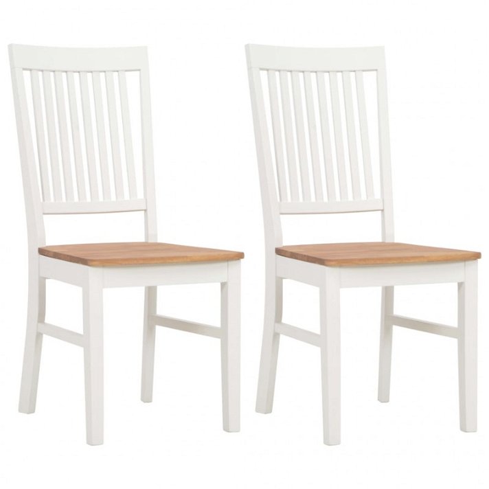 Conjunto de cadeiras de madeira de bétula branco Vida XL