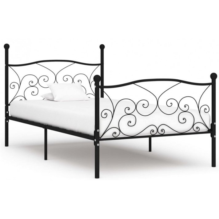 Estructura de cama con somier metal negro VidaXL