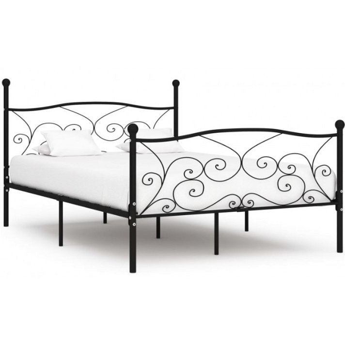 Estructura cama con somier de metal negro VidaXL