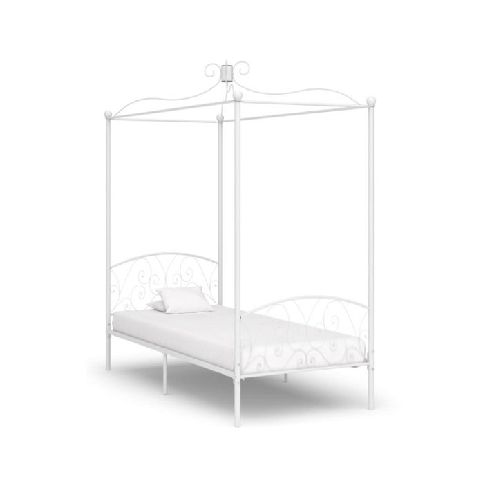 Estructura cama con dosel metal blanco VidaXL