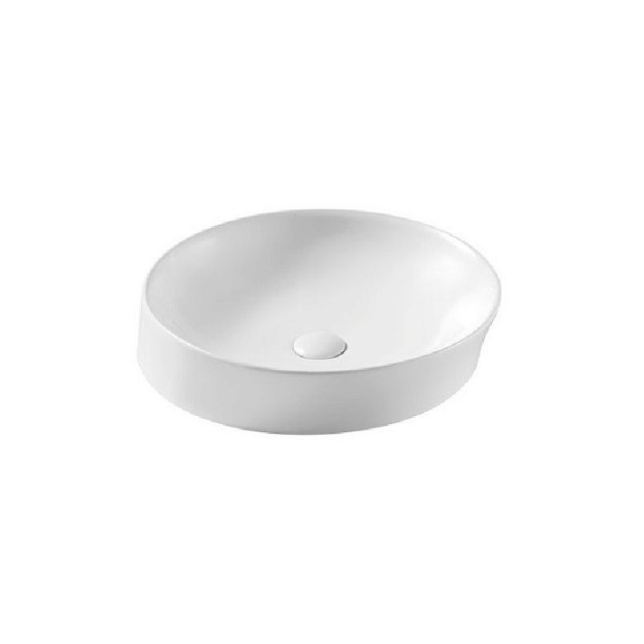 Lavabo de forma circular de sobre encimera de 40 cm blanco de cerámica Till Aquore