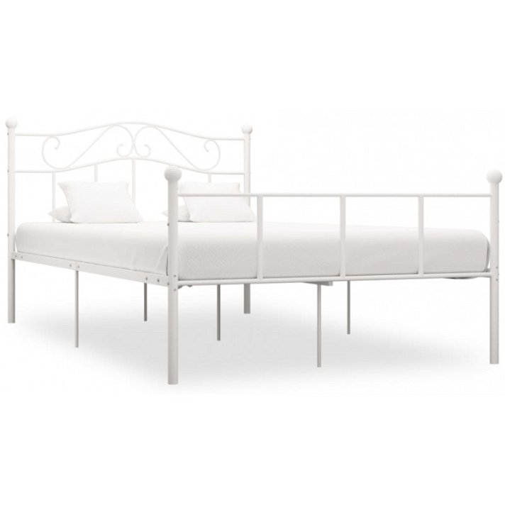 Estructura de cama de metal color blanco VidaXL