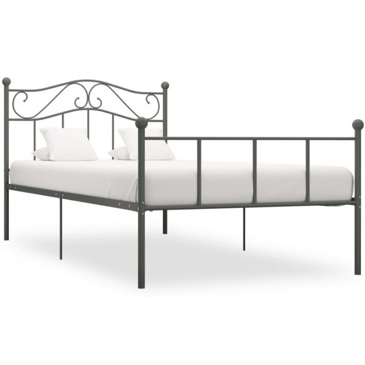 Estructura cama de metal gris 100x200 cm VidaXL