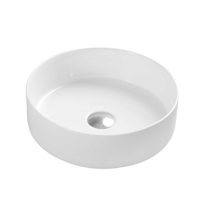 Vasque à poser sur plan en céramique avec finition blanche au design moderne Spin 35 Aquore