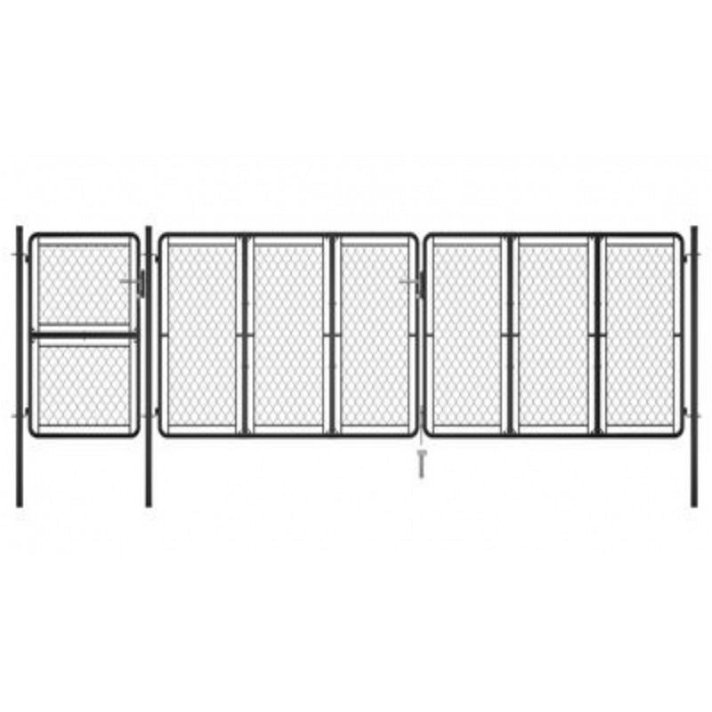 Portões de jardim de aço soldado com arame de malha 495x175 cm de cor cinzenta Vida XL