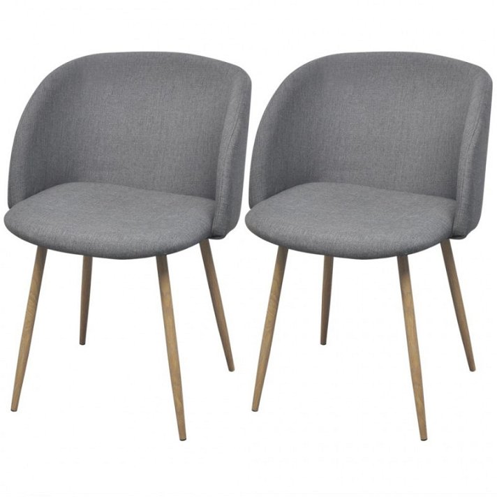 Conjunto de cadeiras para sala de jantar cinzento com pernas de madeira Vida XL