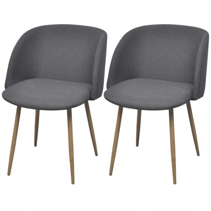 Conjunto de cadeiras para sala de jantar de tecido e pernas de madeira Vida XL