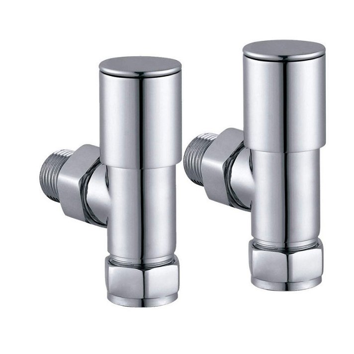 Llavisan set of valves for radiator towel rails in glossy chrome