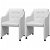 Set di sedie di ecopelle bianca con rotelle Vida XL