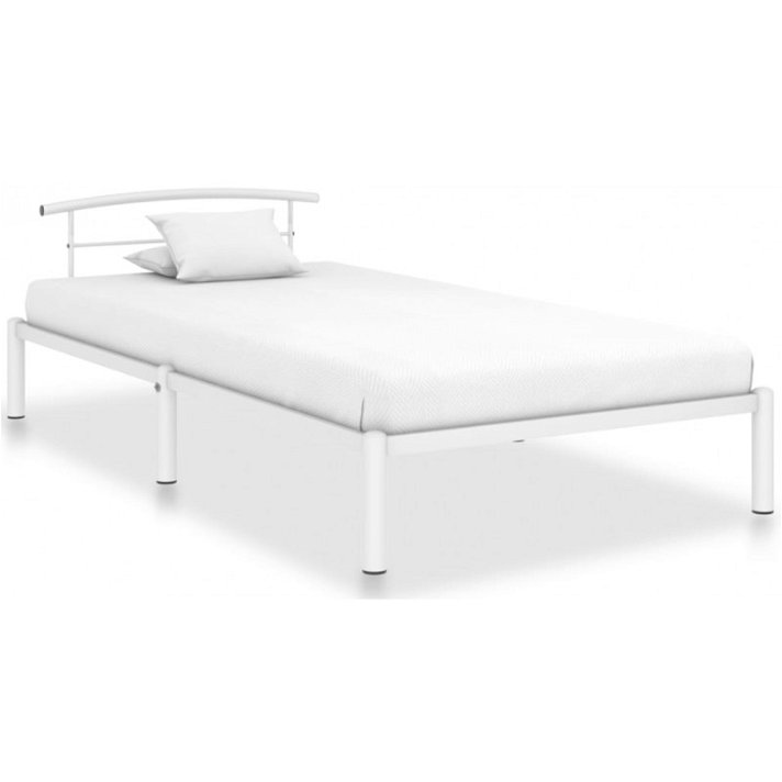 Estructura de cama de metal color blanco 100x200 cm VidaXL