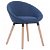Cadeira para sala de jantar de tecido acolchoado com pernas de faia azul Vida XL