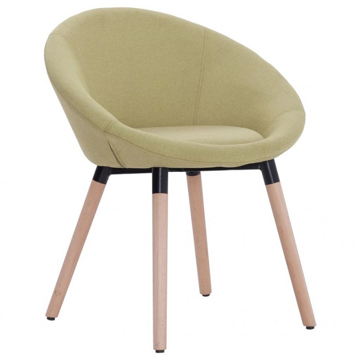 Cadeira para sala de jantar de tecido acolchoado com pernas de faia verde Vida XL