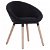 Cadeira para sala de jantar de tecido acolchoado com pernas de faia preto Vida XL
