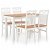 Conjunto de 1 mesa e 4 cadeiras fabricadas com madeira e acabamento de cor castanho e branco VidaXL