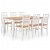 Conjunto de 1 mesa e 6 cadeiras fabricadas com madeira e acabamento de cor castanho e branco VidaXL