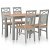 Conjunto de 1 mesa y 4 sillas elaboradas con madera y acabado en color gris Vida XL