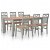 Conjunto de 1 mesa y 6 sillas elaboradas con madera y acabado color gris Vida XL