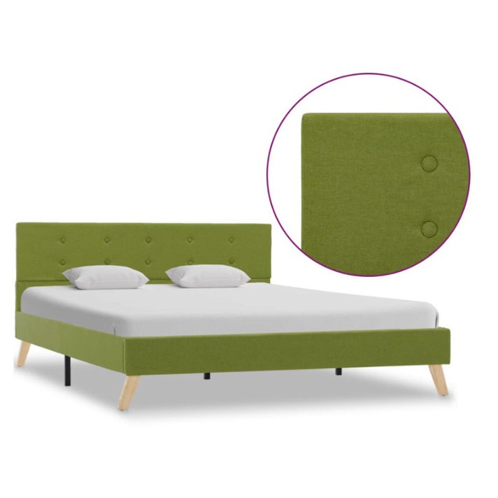 Estructura cama tela verde 140x200 cm VidaXL