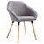 Cadeira para sala de jantar de tecido acolchoado com apoio para braços cinzento-claro Vida XL