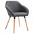 Cadeira para sala de jantar de tecido acolhoado com apoio para braços cinzento-escuro Vida XL