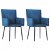 Set di sedie di velluto stile moderno blu Vida XL