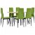 Conjunto de sala de jantar para interior com 7 peças fabricado com MDF e couro sintético verde lima VidaXL