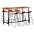 Conjunto de bar com 1 mesa alta e 6 cadeiras fabricadas com madeira reciclada com acabamento multicolorido VidaXL