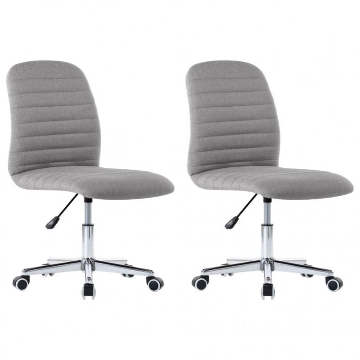 Set di sedie regolabili dal design a coste grigio chiaro VidaXL