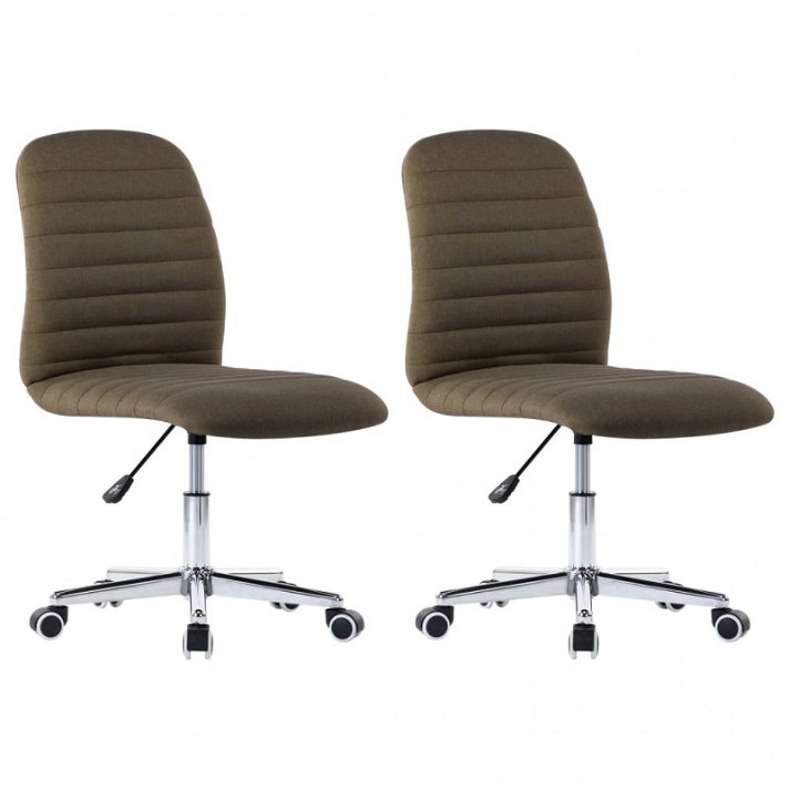 Conjunto de cadeiras ajustáveis com design ondulado castanho Vida XL