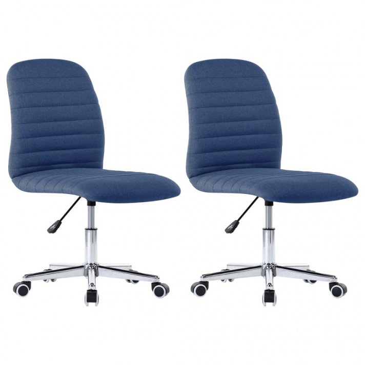 Set di sedie regolabili dal design a coste blu Vida XL