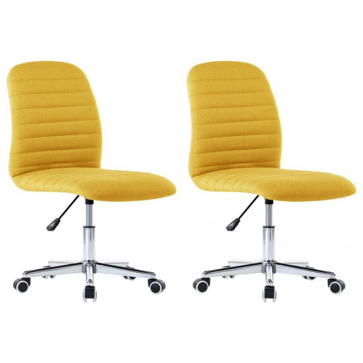 Conjunto de cadeiras ajustáveis com design ondulado amarelo Vida XL