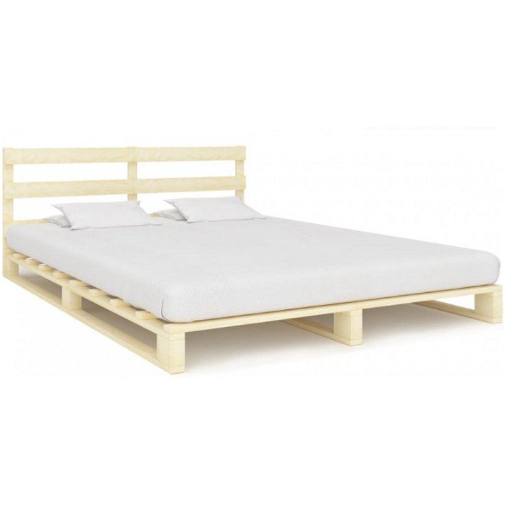 Estructura de cama de palés con reposacabezas VidaXL