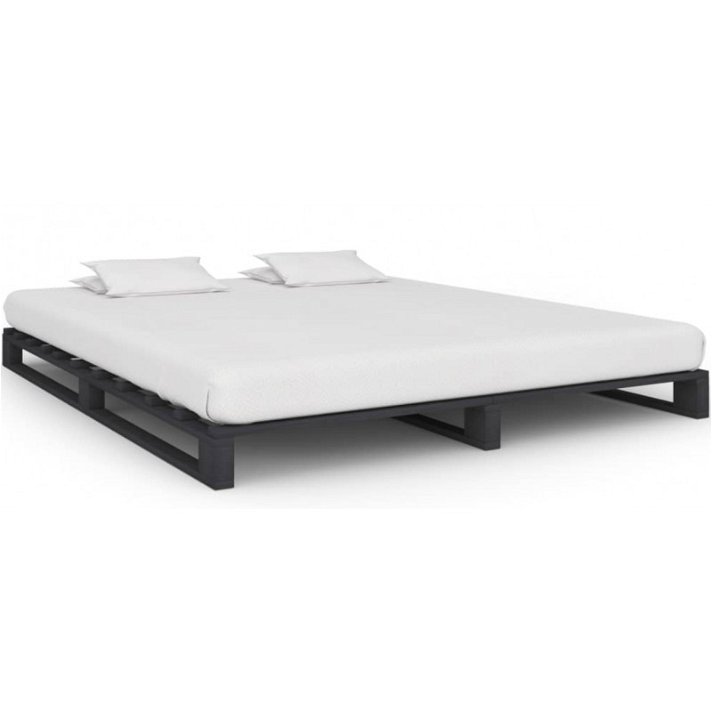 Estrutura de cama de paletes madeira de pinus cor cinzenta Vida XL