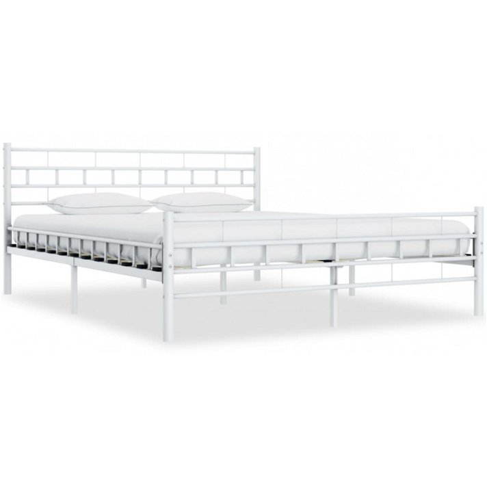 Estructura para cama de metal blanco VidaXL