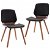 Set di sedie di legno e metallo cromato nero Vida XL