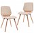 Pack de sillas de madera y metal cromado crema y marrón claro VidaXL