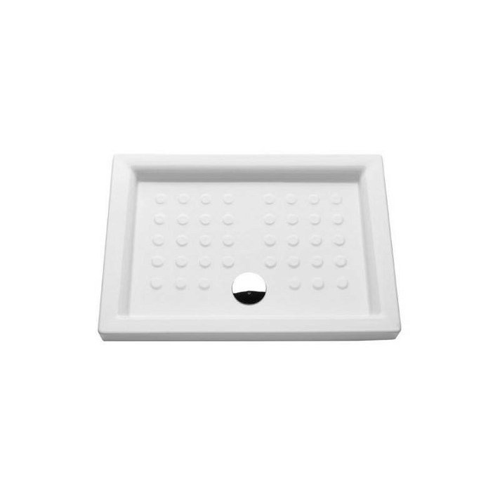 Plato rectangular para ducha de 120 cm de porcelana en acabado color blanco Atlas Gala