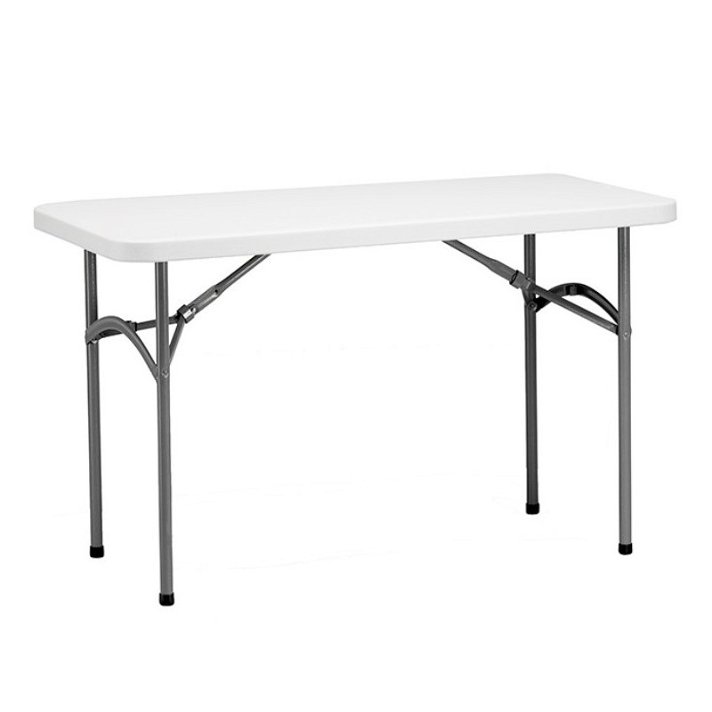 Tavolo rettangolare da esterno di 122 cm in acciaio con finitura grigio Strauss Garbar