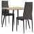 Conjunto de sala de jantar com 1 mesa quadrada e 2 cadeiras fabricadas em MDF e couro sintético de cor cinzento VidaXL