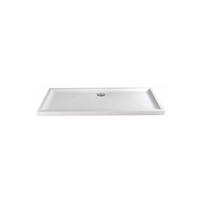Plato de ducha rectangular de 140 cm hecho de acrílico en acabado color blanco Vita Gala