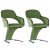 Set di sedie di velluto verde con gambe di metallo cromato Vida XL