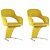 Conjunto de cadeiras de veludo amarelo com pernas de metal cromado Vida XL
