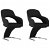 Conjunto de cadeiras de couro sintético preto com pernas de metal cromado Vida XL